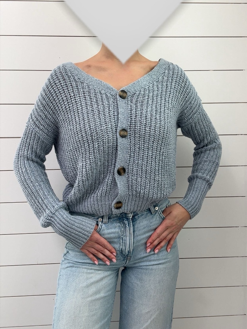 Cute Blue Women Fall Cardigan